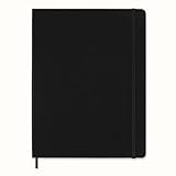Moleskine Classic Notebook, Taccuino a Righe, Copertina Rigida e Chiusura ad Elastico, Formato XL 19 x 25 cm, Colore Nero, 192 Pagine
