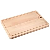 Fackelmann Tagliere in Legno di faggio, Beige, 40 x 26 x 1.5 cm