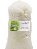 IMongol - Lana di agnello cardata per infeltrimento, ripieno di giocattolo, imbottitura in lana per feltro, per giocattoli a maglia, super pulito, bianco naturale, finezza 19 um(28,3 g)