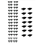 Supporti per rete a doghe, 28 supporti laterali, 14 supporti centrali, 63 mm, colore: nero