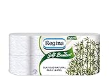 Regina Soft Bamboo - 8 rotoli di carta igienica a 3 strati, 160 fogli, morbidezza naturale per la pelle, carta igienica realizzata con fibre di bambù, confezione di carta, certificazione FSC