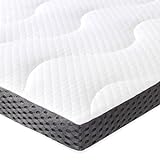 Amazon Basics - Topper Singolo 100 x 200 cm in Memory Foam con Gel Rinfrescante, 7 cm Coprimaterasso, Bianco