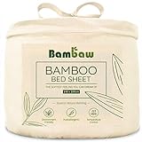 Lenzuolo In Bambù Con Angoli | Lussuosamente Morbido | Lenzuola Ipoallergeniche | Lenzuolo Antiacaro |Tessuto Traspirante |Beige - 140x200 | Bambù