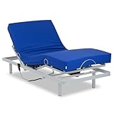 Gerialife® Letto singolo elettrico rinforzato | Materasso geriatrico per Ospedale | Viscoelastico | Tessuto sanitaria impermeabile (90x190)