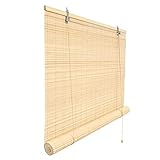 Victoria M. Tenda a Rullo in Bambù per Interni, Protezione Solare e della Privacy per Porte e Finestre, 90 x 160 cm, Colore Natura