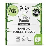 The Cheeky Panda – Carta Igienica in Bamboo | Confezione da 9 Rotoli | 3 Veli, No Plastica, Ecologica, Super Morbida, Resistente e Sostenibile