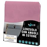 Dreamzie Lenzuola in Jersey di Cotone Rosa - per Materasso 180 x 200 x 27 cm - Certificato Senza Prodotti chimici (Oeko Tex), Lenzuola con Elastico Completi