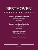 Sonata quasi una Fantasia für Klavier Es-Dur, cis-Moll op. 27, 1+2 Mondscheinsonate. Spielpartitur, Urtextausgabe