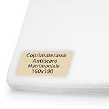 Copri Materasso Matrimoniale - Coprimaterasso Matrimoniale 160x190 - Copri Materasso Antiacaro Anallergico - Elasticizzato e con Angoli