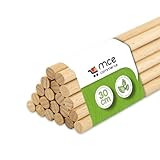 MCE-Commerce Bastoncini di legno di faggio naturale, Ø 8 mm, lunghezza 30 cm, 20 pezzi, modellismo, fai da te, 8mm x 30cm