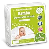 Babysom - Coprimaterasso per Bambino/Proteggi materasso Lettino - Bambù Naturale- 60x120 cm - Impermeabile - Traspirante in Fresco Cotone Bianco