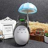 XKDWAN Kawaii Cartoon My Neighbor Totoro Lamp LED Night Light Studio Ghibli Tavolo da Lettura Lampade da Scrivania per i Bambini Regalo Home Decor novità,Bianca