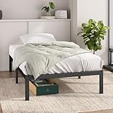 Zinus Elias Letto 80x190 cm - Struttura Letto 36 cm con contenitore sotto il letto - Struttura letto a piattaforma in metallo - Nero